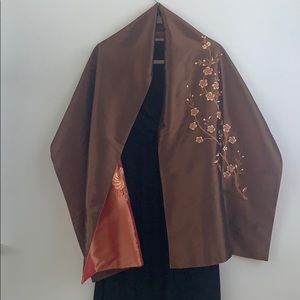 Thai Silk Embroidered Shaw
